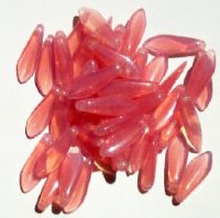 50 5x16mm Milky Pink Opal Dagger Beads